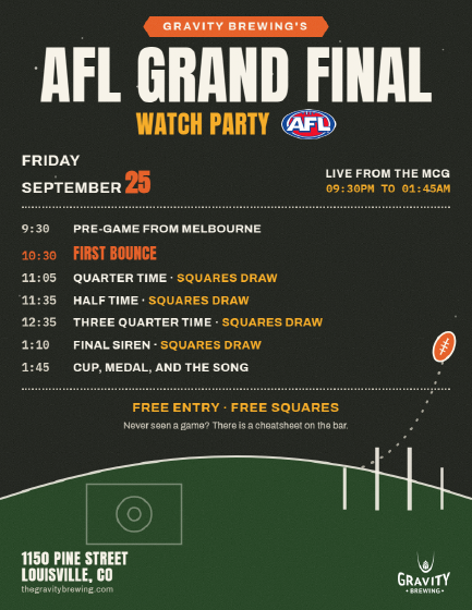 Poster for Australian Football (AFL) Grand Final Watch Party